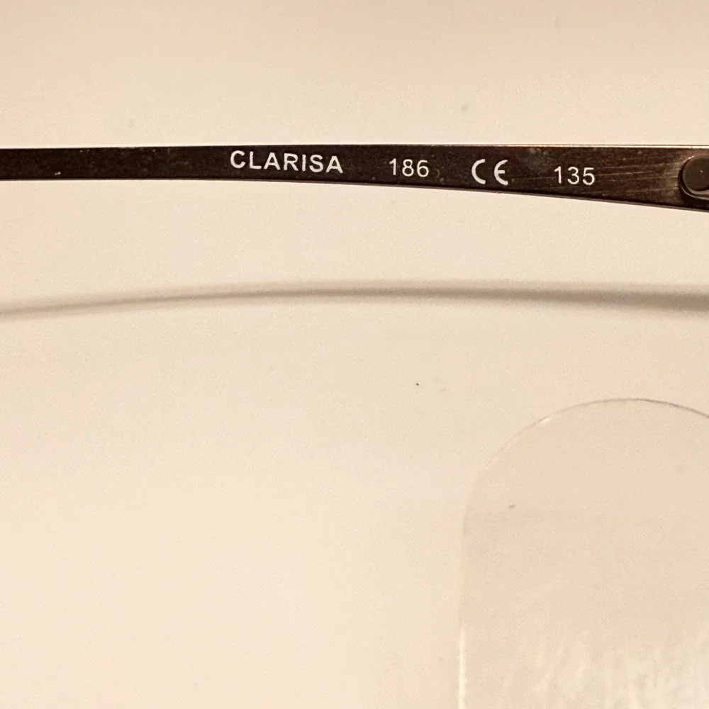Clarisa 186 Brown Metal Semi Rimless Eyeglass Frames 51-16-135 Rectangular